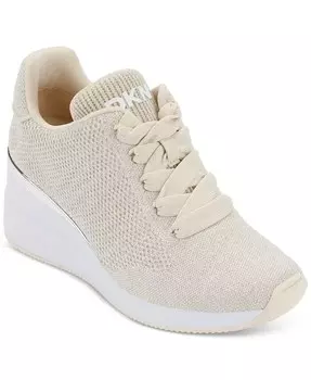 Женские парковые кроссовки на танкетке на шнуровке DKNY, белый