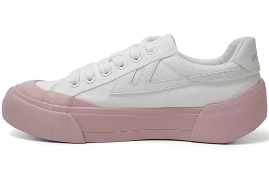 Женские парусиновые кеды с низким верхом, белый/розовый Warrior