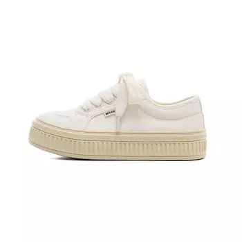 Женские парусиновые кеды с низким верхом бежевого/белого цвета Warrior