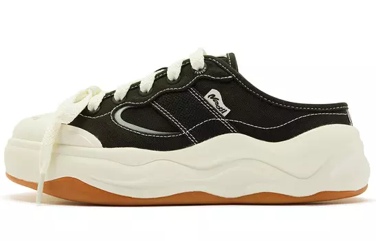 Женские парусиновые кеды с низким верхом, черный/цвет слоновой кости Qiaodan