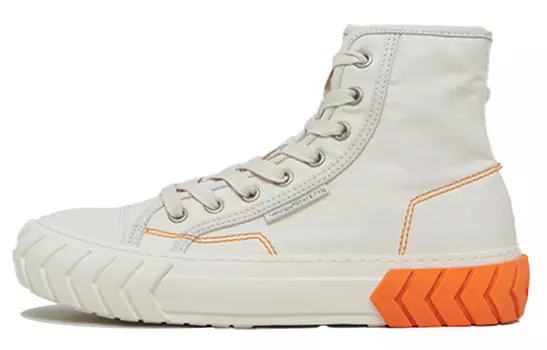 Женские парусиновые кеды с высоким берцем, белый/оранжевый Both