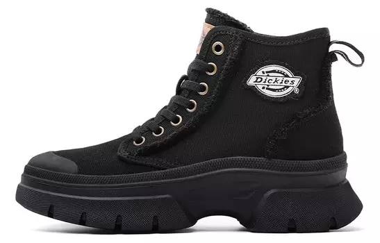 Женские парусиновые кеды с высоким берцем, цвет черный/хаки Dickies