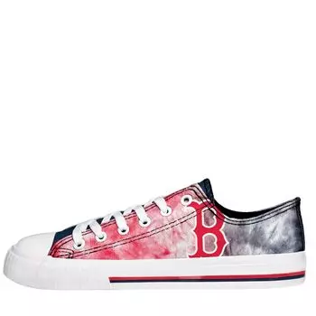 Женские парусиновые кроссовки FOCO Boston Red Sox с большим логотипом и тай-дай