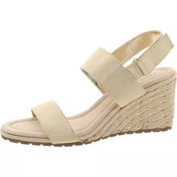 Женские парусиновые нарядные босоножки на танкетке Anne Klein