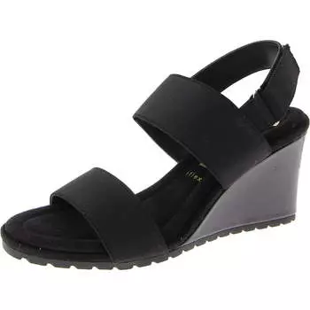 Женские парусиновые нарядные босоножки на танкетке Anne Klein