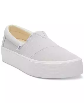 Женские парусиновые слипоны на платформе Fenix TOMS