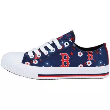 Женские парусиновые туфли FOCO Navy Boston Red Sox с цветочным узором