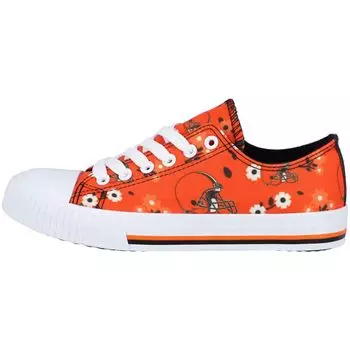 Женские парусиновые туфли FOCO Orange Cleveland Browns с цветочным принтом