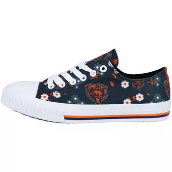 Женские парусиновые туфли FOCO темно-синего цвета с цветочным узором Chicago Bears