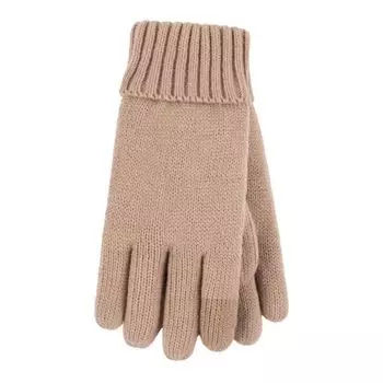 Женские перчатки Heatweaver с плоской вязкой для сенсорных экранов Heat Holders, бежевый