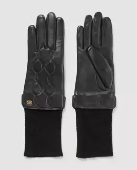 Женские перчатки из двойного материала Sandro, черный