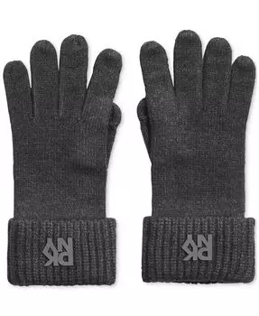 Женские перчатки в рубчик с нашивкой-логотипом Dkny, коричневый