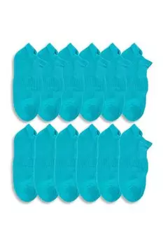 Женские пинетки с клеткой для полотенец, 12 предметов, носки, бирюзовые Cozzy Socks