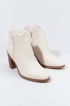 Женские питоновые ботильоны с боковой косой цвета слоновой кости Mia