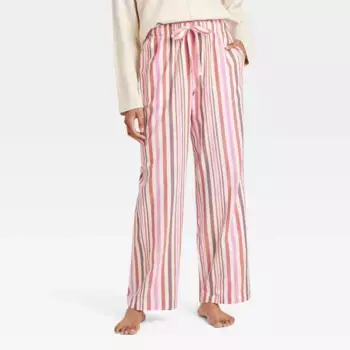 Женские пижамные брюки из фланели в клетку - Auden, цвет Red/Pink