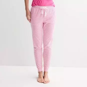 Женские пижамные брюки с манжетами Sonoma Goods For Life, цвет white pink stripe