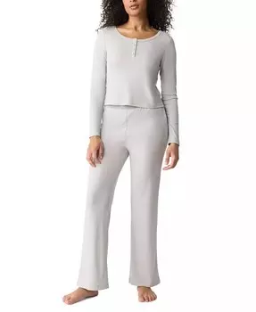 Женские пижамные брюки с высокой посадкой в рубчик GAP, мультиколор