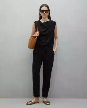 Женские пижамные штаны с мятым узором Easy Wear, черный