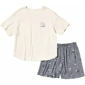 Женские пижамный комплект Uniqlo, кремовый