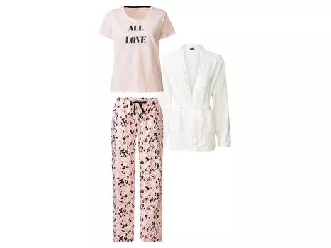 Женские пижамы esmara с курткой, 3 шт., белый/розовый