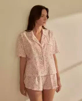 Женские пижамы с листьями Easy Wear, розовый