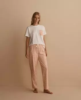 Женские пижамы с животным принтом Easy Wear, лосось