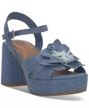 Женские платформенные босоножки Marrika на квадратном каблуке Lucky Brand, синий