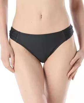 Женские плавки бикини с присборенными боками Carmen Marc Valvo, черный