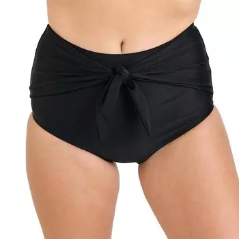 Женские плавки бикини с высокой талией и завязкой спереди Calypsa LLC, черный