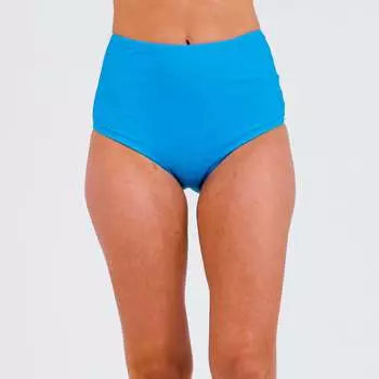 Женские плавки бикини с высокой талией и цветными блоками, полностью закрывающие тело Calypsa, цвет pool cloud