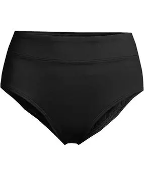 Женские плавки бикини с завышенной талией и контролем живота Lands' End, черный