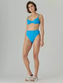 Женские плавки Lucky Brand из сирсакера с высокой талией, цвет medium dark blue