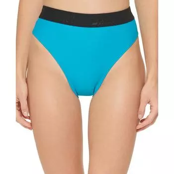 Женские плавки с логотипом и высокой талией, раздельные DKNY, синий