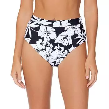 Женские плавки с высокой талией и цветочным принтом, раздельные Raisins, черный