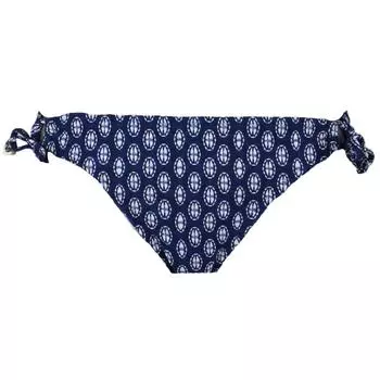 Женские плавки с завязками по бокам и принтом, раздельные Jessica Simpson, темно-синий/белый