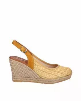 Женские плетеные эспадрильи на танкетке Viguera, горчичный