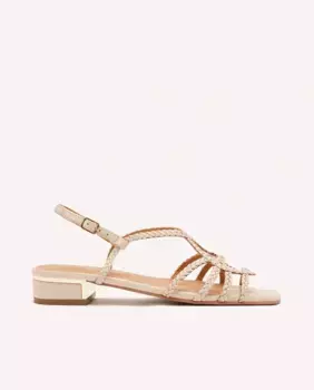 Женские плетеные босоножки из кожи на каблуке Gioseppo, белый