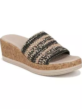 Женские плетеные босоножки на танкетке Bzees, черный