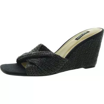 Женские плетеные босоножки на танкетке с квадратным носком NIKHIL2 Nine West, черный