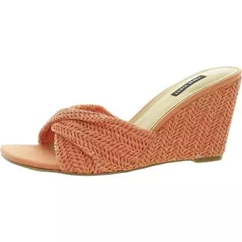 Женские плетеные босоножки на танкетке с квадратным носком NIKHIL2 Nine West, цвет coral