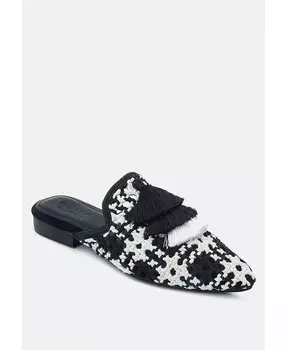 Женские плетеные мюли MARIANA на плоской подошве с кисточками Rag & Co, черный