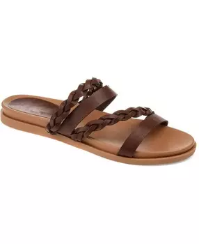 Женские плетеные сандалии Colette Journee Collection, коричневый