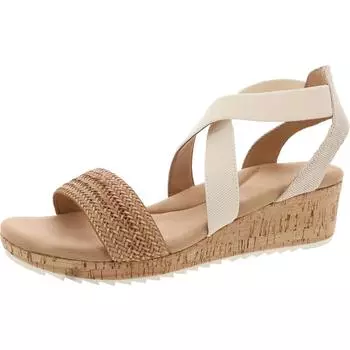 Женские плетеные сандалии Lorena 8 на танкетке Easy Spirit, цвет light natural