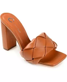 Женские плетеные сандалии Maysie Journee Collection, коричневый