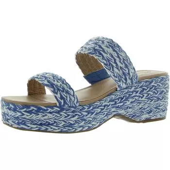 Женские плетеные сандалии Norina на платформе On 34th, цвет blue/white raffia