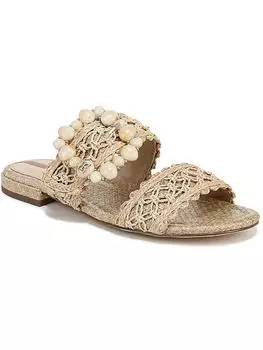 Женские плетеные сандалии с пряжкой Sam Edelman, цвет natural raffia