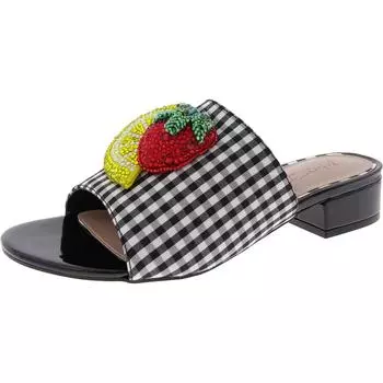 Женские плетеные сандалии-слайды Lindyy с декоративными элементами Betsey Johnson, цвет black multi