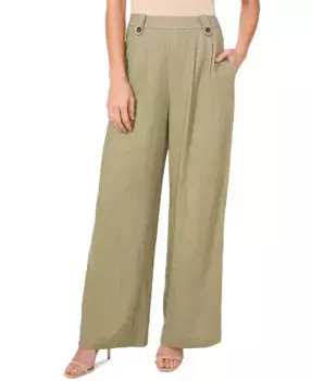 Женские плиссированные брюки с боковой молнией CeCe, зеленый