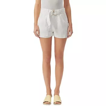 Женские плиссированные короткие плоские передние шорты Marie с завязками на талии/поясом DL1961, цвет White Linen