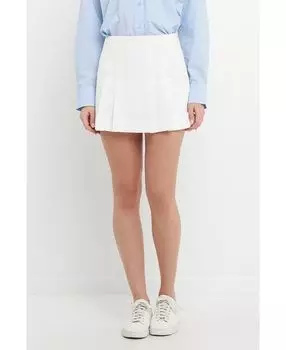 Женские плиссированные шорты со средней посадкой English Factory, белый